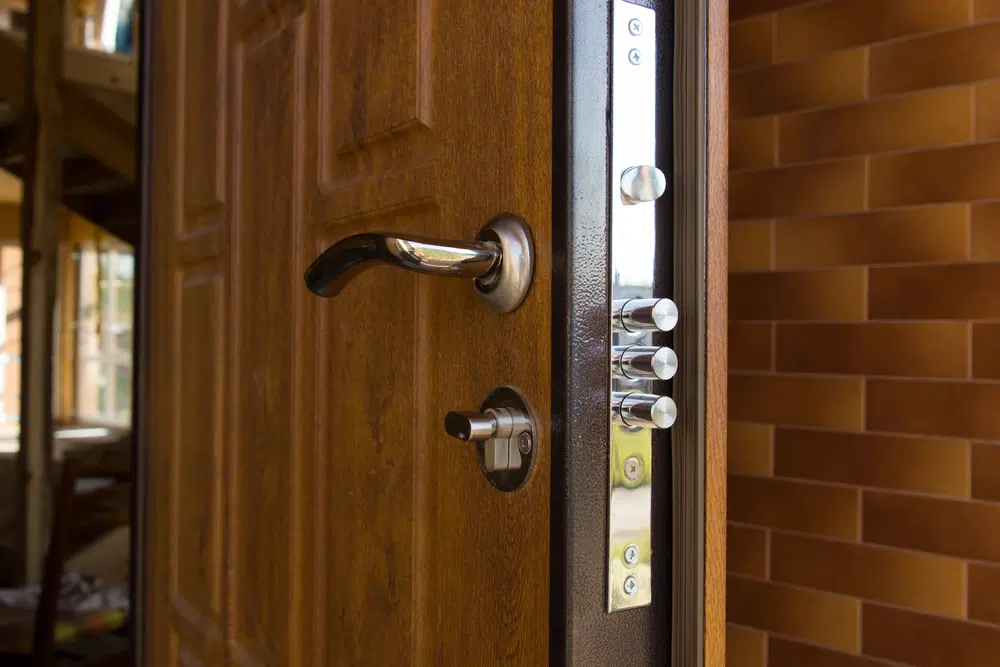 deadbolt  lock on  door