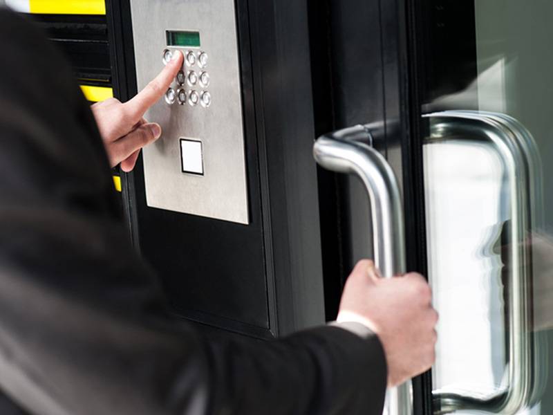 checking doors with strong locks 